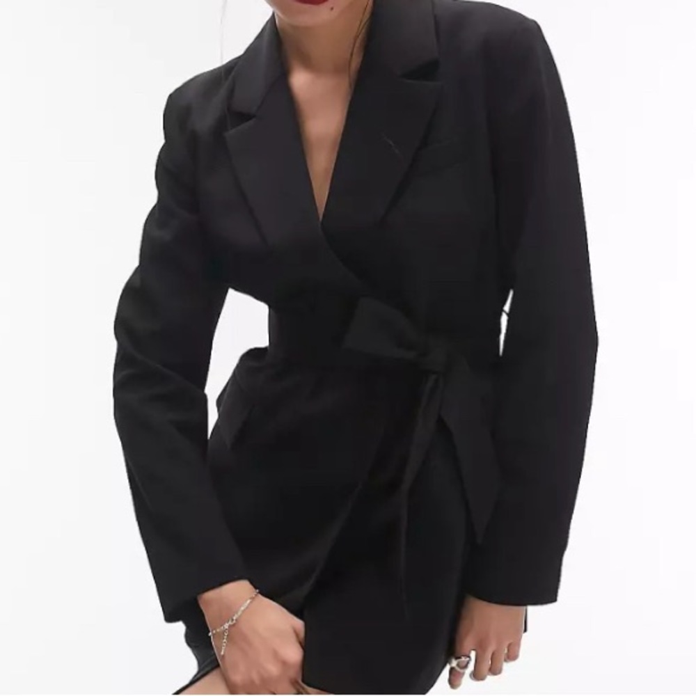 Tie Waist Blazer in Black NWT